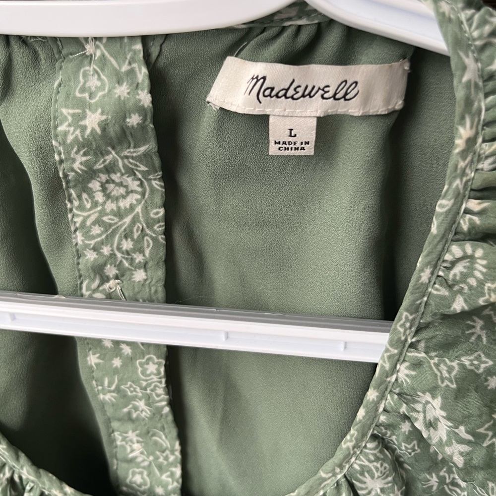 Madewell Green Floral Midi Dress - Picture 9 of 10